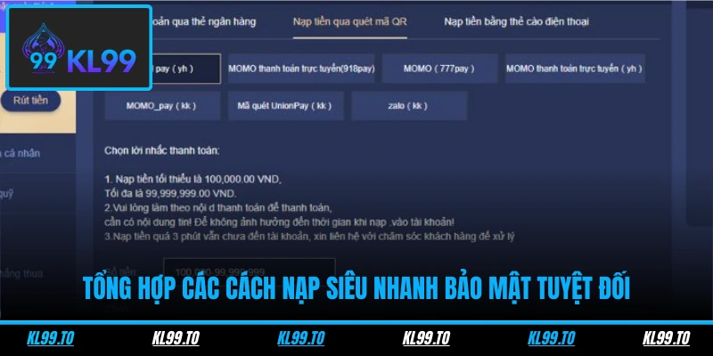 Tổng hợp các cách nạp siêu nhanh bảo mật tuyệt đối